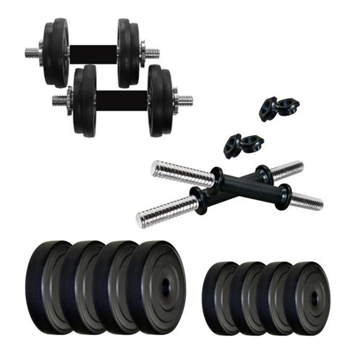 Dumbbell & Barbell Set 20KG – Black and Silver
