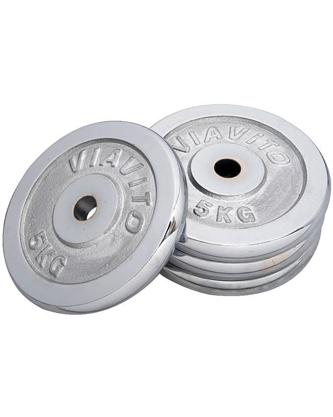 Dumbbell Plate 5Kg - Silver 20kg with Stick