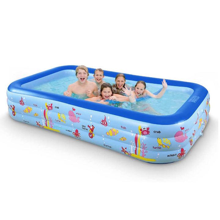 210cm Home Family Kids Swimming Pool Full Sized Inflatable Lounge Pool