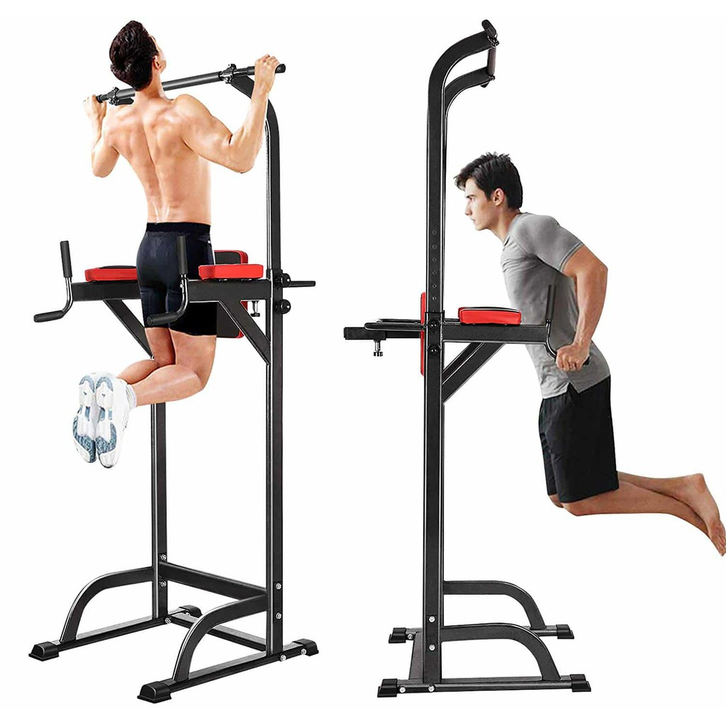 Dip Pull-Up Station AB Pull-Up Stand – Home Gym Power Tower for Full-Body Fitness
