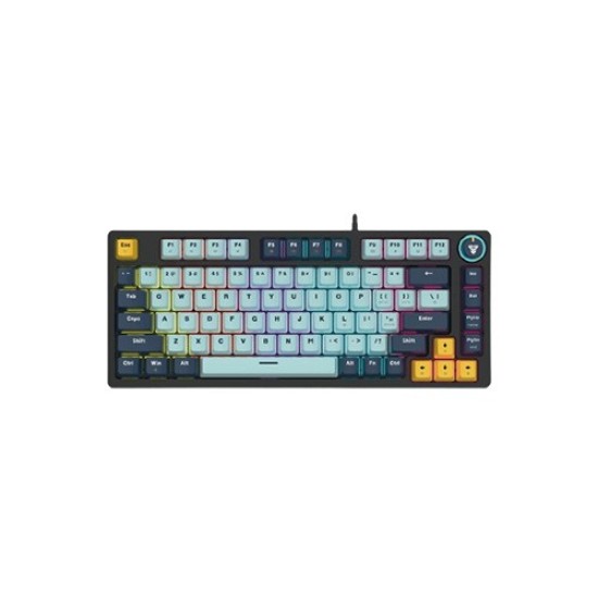 Fantech ATOM 81 MK875V2 RGB Wired Mechanical Gaming Keyboard – 75% Compact, Hot-Swappable Switches, 17 RGB Modes, Multifunction Knob, Anti-Ghosting (Sky Blue)