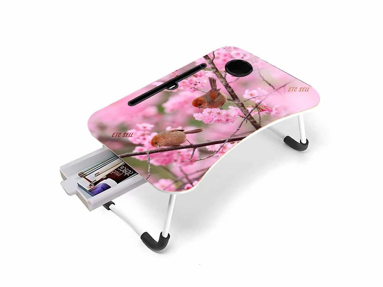 Folding Table - Pink Flower Design | Portable & Space-Saving