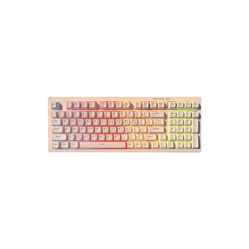 PC Power Silent-98 Wired Sunset Gaming Keyboard – 98 Keys, USB Wired, Ergonomic & Durable Design