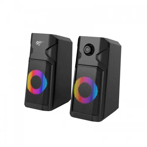 Havit SK204 RGB Gaming USB Speaker – 3W x 2 RMS, 2.0 Stereo, 3.5mm AUX + USB, Dynamic RGB Lighting, Elevation Angle Design for Immersive Gaming
