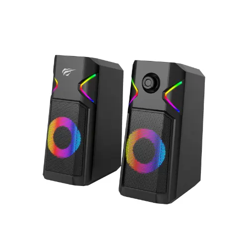 Havit SK201 RGB Stereo Gaming USB Speaker – 2.0 Channel, 3Wx2 Output, 3.5mm Audio, Dynamic RGB Lights, PC & Laptop Speaker