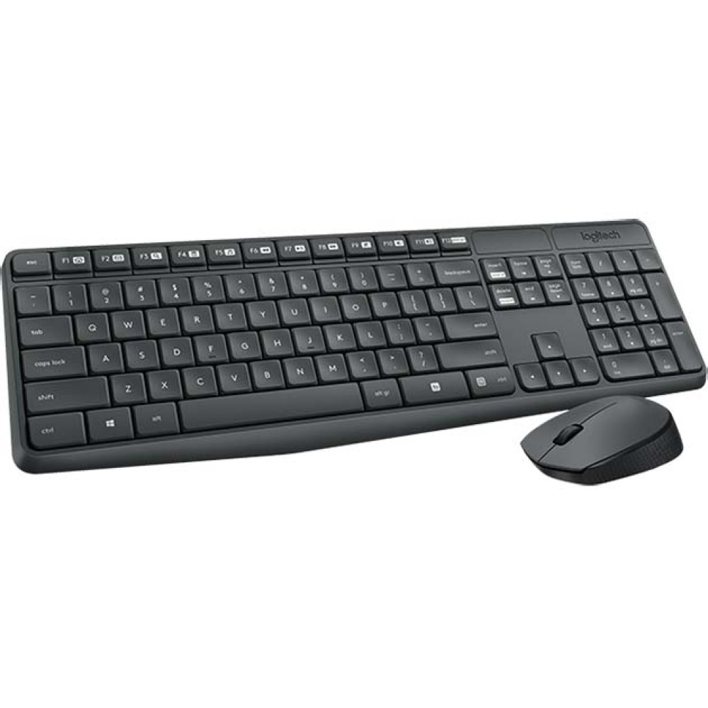Logitech MK235 Wireless Keyboard & Mouse Combo – 33ft Range, Compact Design, USB Receiver