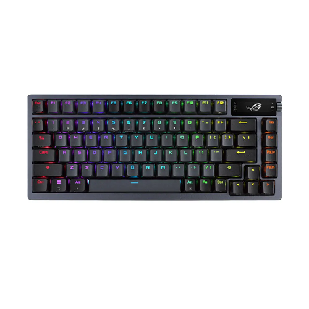 ASUS ROG Azoth 75 Wireless DIY Custom Gaming Keyboard – Tri-Mode, OLED Display, Hot-Swappable Switches