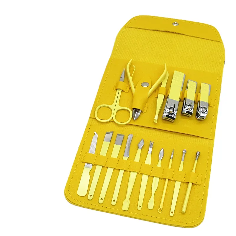 16-Piece Stainless Steel Nail Cutter Tool Set – Professional Manicure & Pedicure Kit with Storage Box