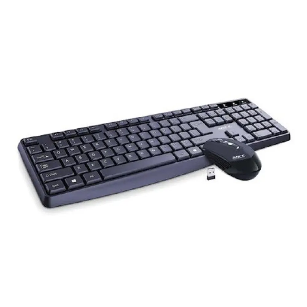 IMICE AN-100 2.4G Wireless Keyboard & Mouse Combo – Black, 105 Keys, Ergonomic Design