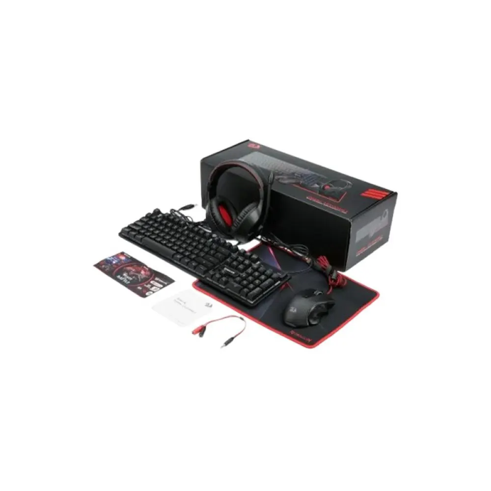 Redragon S137 4-in-1 Gaming Combo – RGB Keyboard, High-Precision Mouse, Immersive Headset & Durable Mousepad