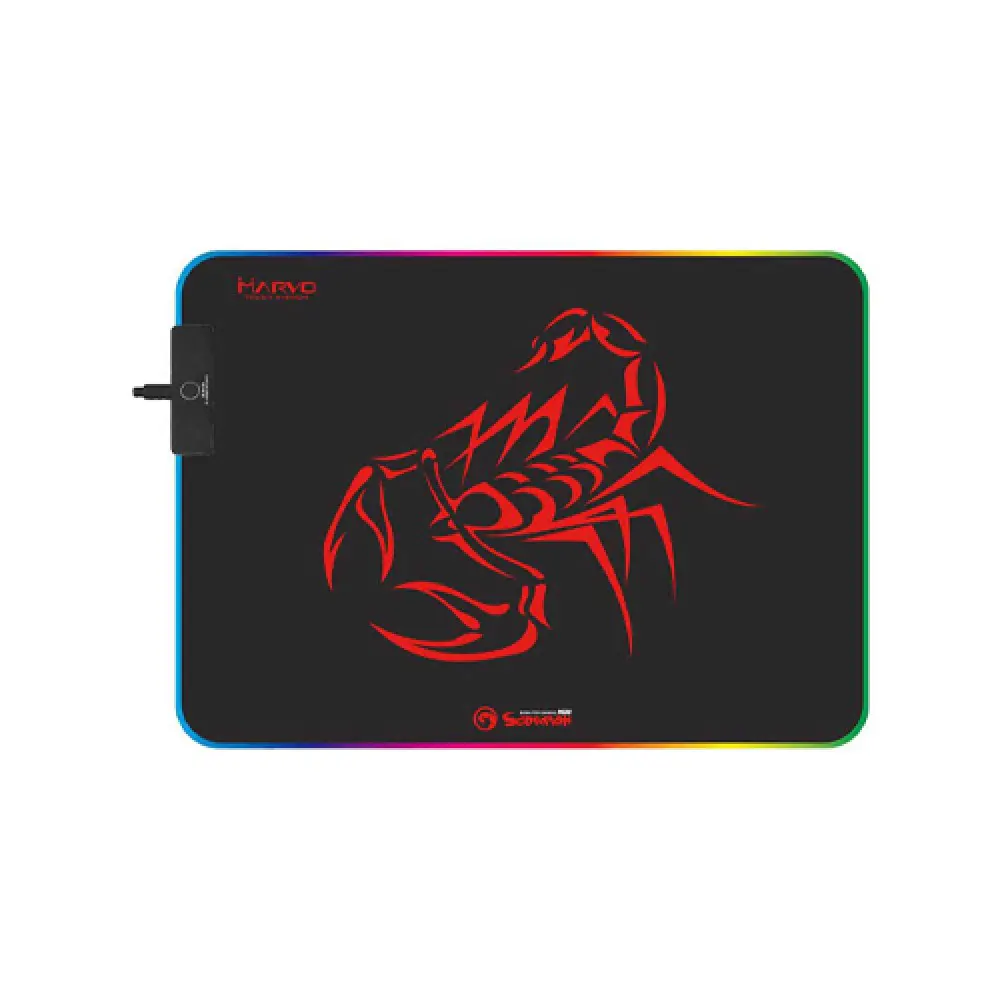 Marvo Scorpion MG08 RGB LED Medium Gaming Mouse Pad – 7-Colour Lighting, Soft Microfiber Surface, Touch Control