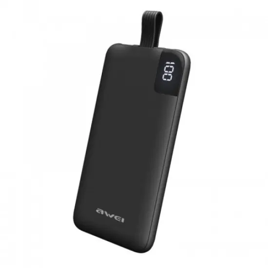 Awei P67K 10000mAh Multiple Output Power Bank | Dual Output Ports, USB, Type-C, Lightning