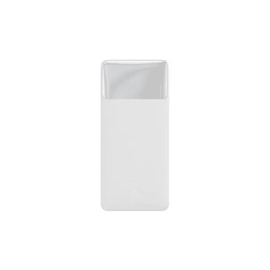 Baseus Bipow 10000mAh Digital Display 15W Power Bank – White | USB-C & Dual USB-A | Portable & Fast Charging