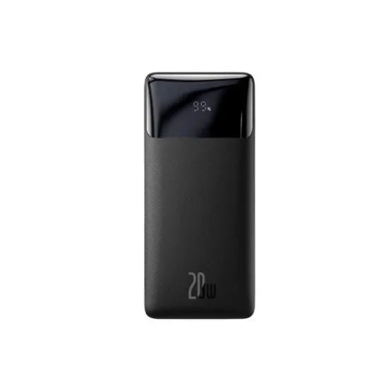 Baseus Bipow 20W 30000mAh Digital Display Power Bank – Black | Fast Charging | USB-A & USB-C | High-Capacity & Portable