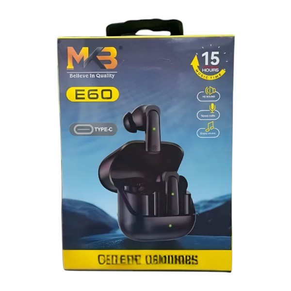 MKB E52 True Wireless Earbuds – Bluetooth 5.0, HD Stereo Sound, 24H Battery with Charging Case, Touch Controls, IPX5 Water Resistance, Noise Cancellation, Voice Assistant Ready